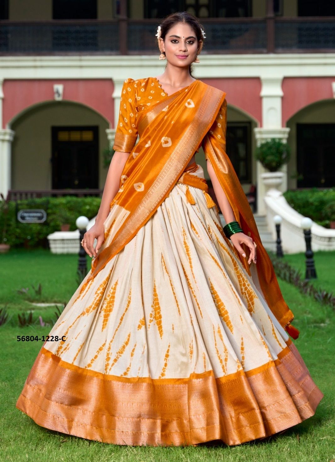 RAASHI - CATALOG # 56804 (SET OF 4 LEHENGAS (SEMI-STITCHED))