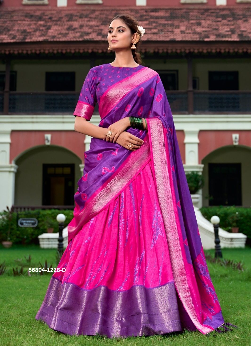 RAASHI - CATALOG # 56804 (SET OF 4 LEHENGAS (SEMI-STITCHED))
