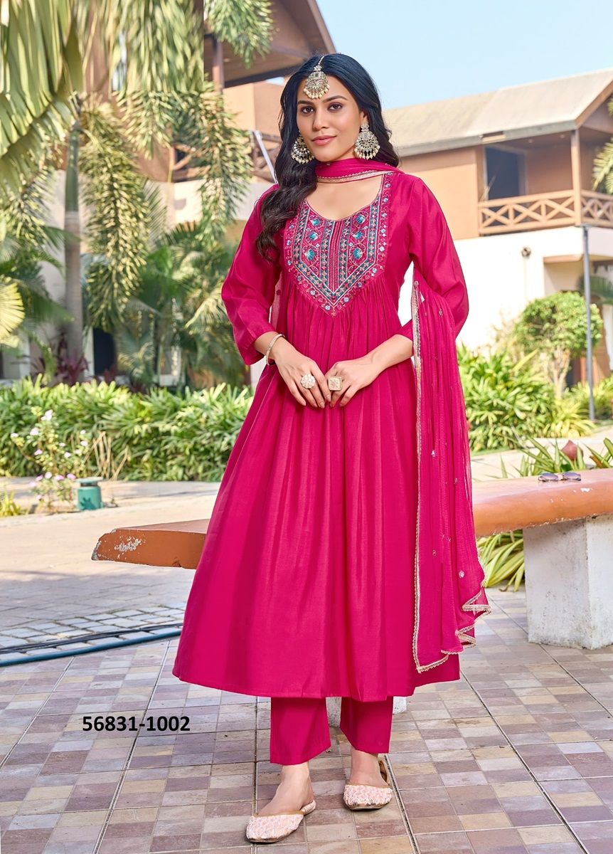 RUTBAA - CATALOG # 56831 (SET OF 6 READYMADE SUITS) MADE IN INDIA BY OSSM