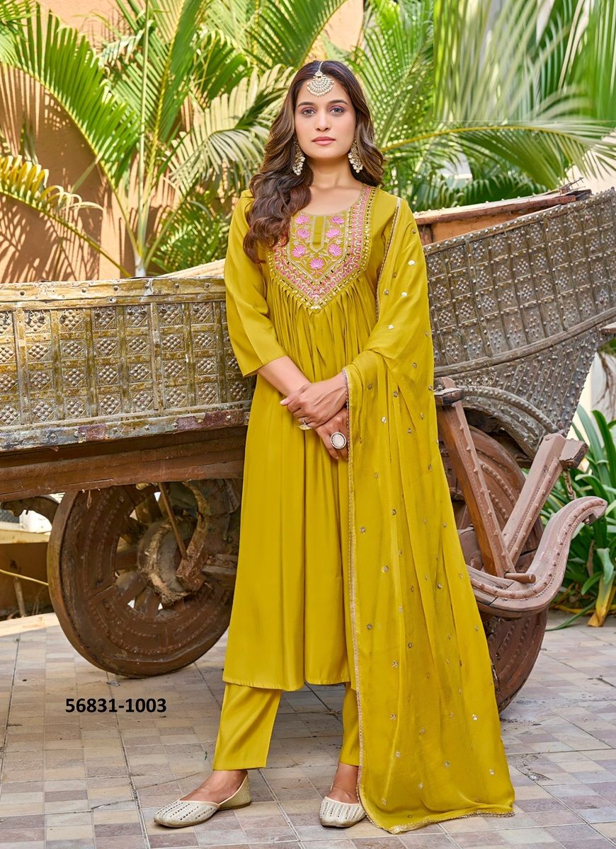 RUTBAA - CATALOG # 56831 (SET OF 6 READYMADE SUITS) MADE IN INDIA BY OSSM