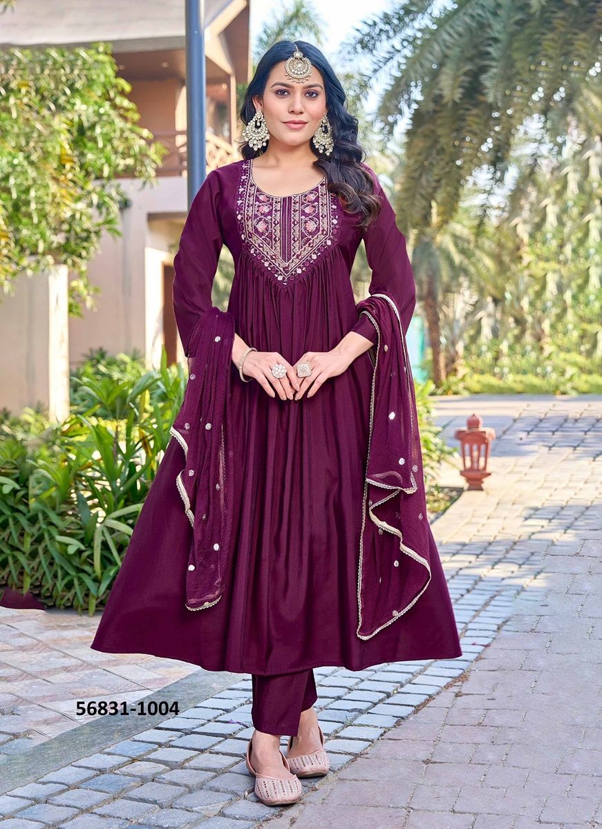 RUTBAA - CATALOG # 56831 (SET OF 6 READYMADE SUITS) MADE IN INDIA BY OSSM