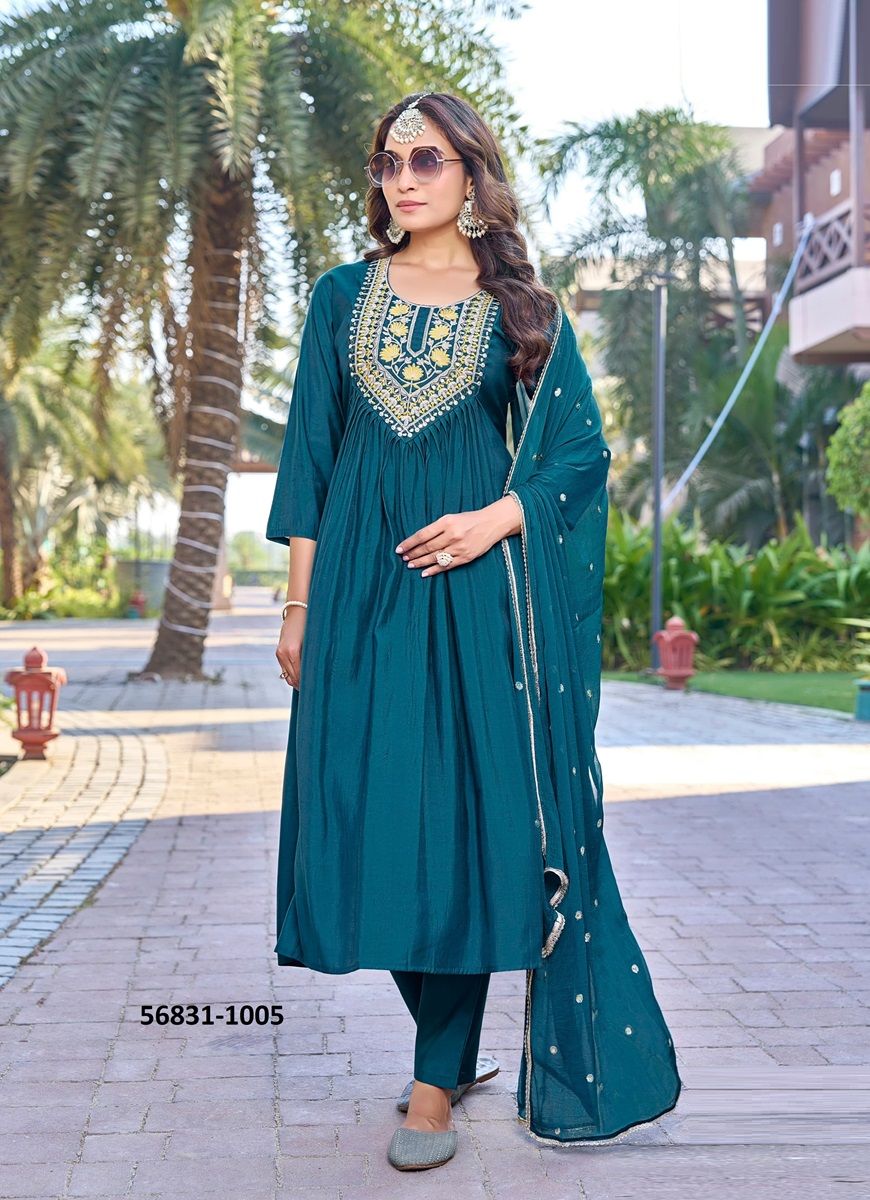 RUTBAA - CATALOG # 56831 (SET OF 6 READYMADE SUITS) MADE IN INDIA BY OSSM