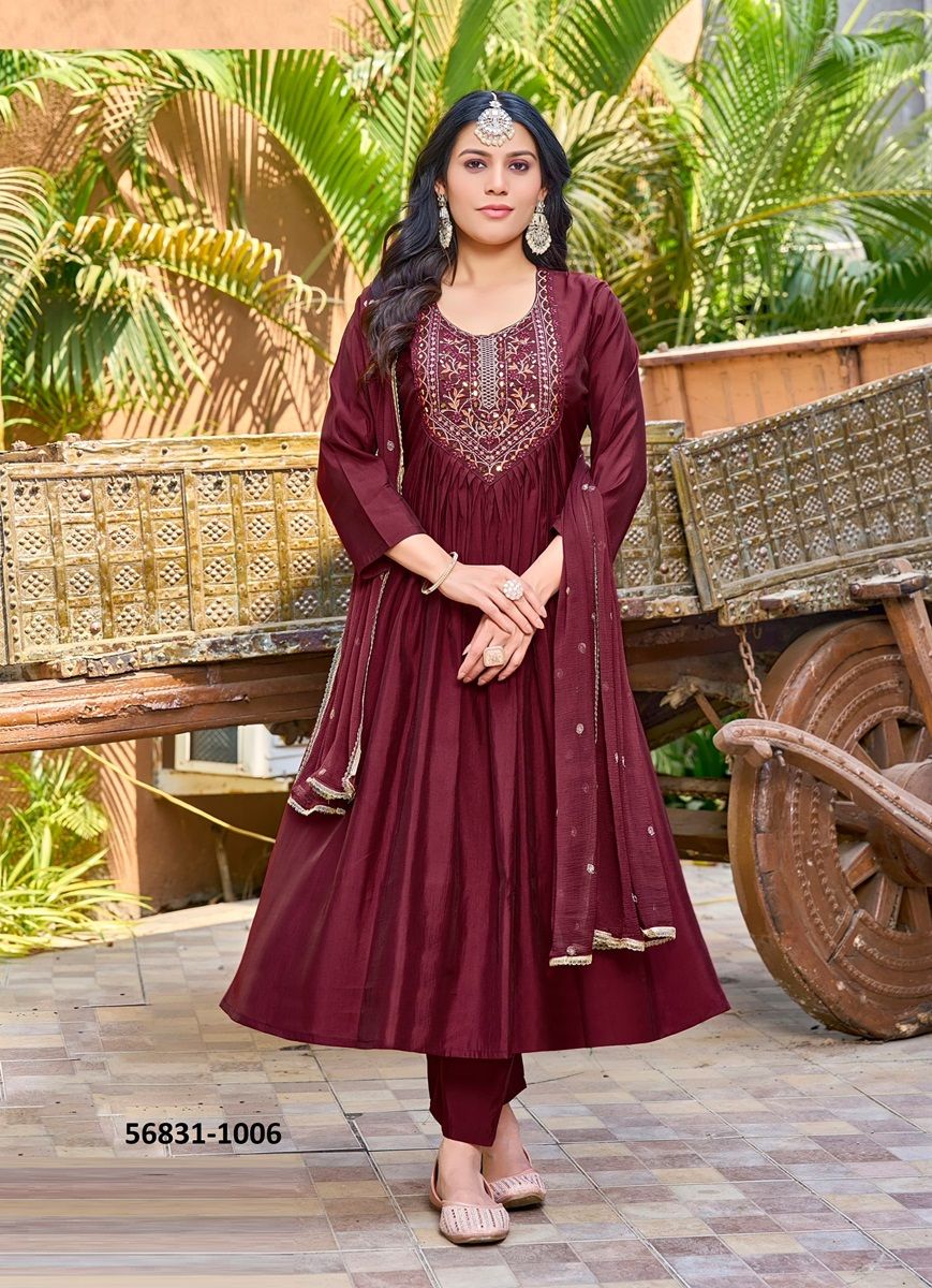 RUTBAA - CATALOG # 56831 (SET OF 6 READYMADE SUITS) MADE IN INDIA BY OSSM