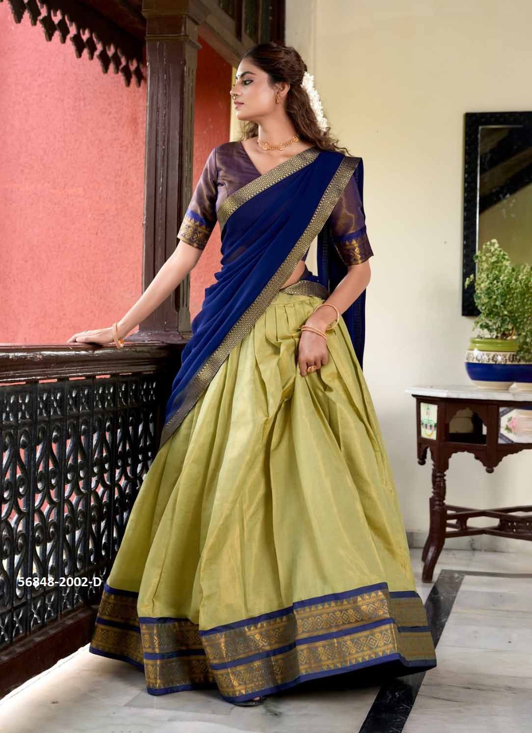 SUVARNA - CATALOG # 56848 (SET OF 4 LEHENGAS (SEMI-STITCHED)) by BRAND STROLLAY ®