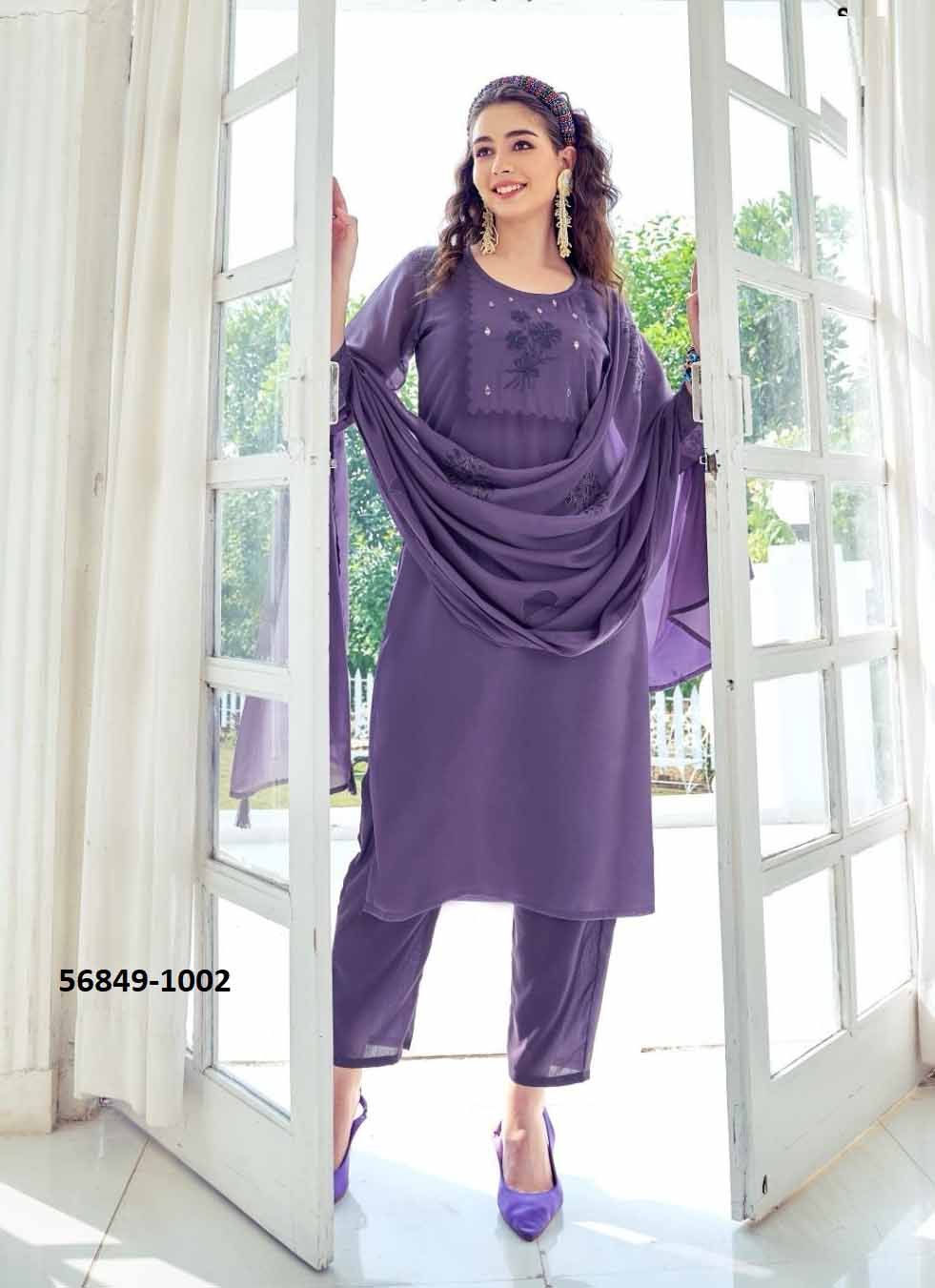 HAND CRAFT - CATALOG # 56849 (SET OF 4 READYMADE SUITS) by BRAND POONAM DESIGNER