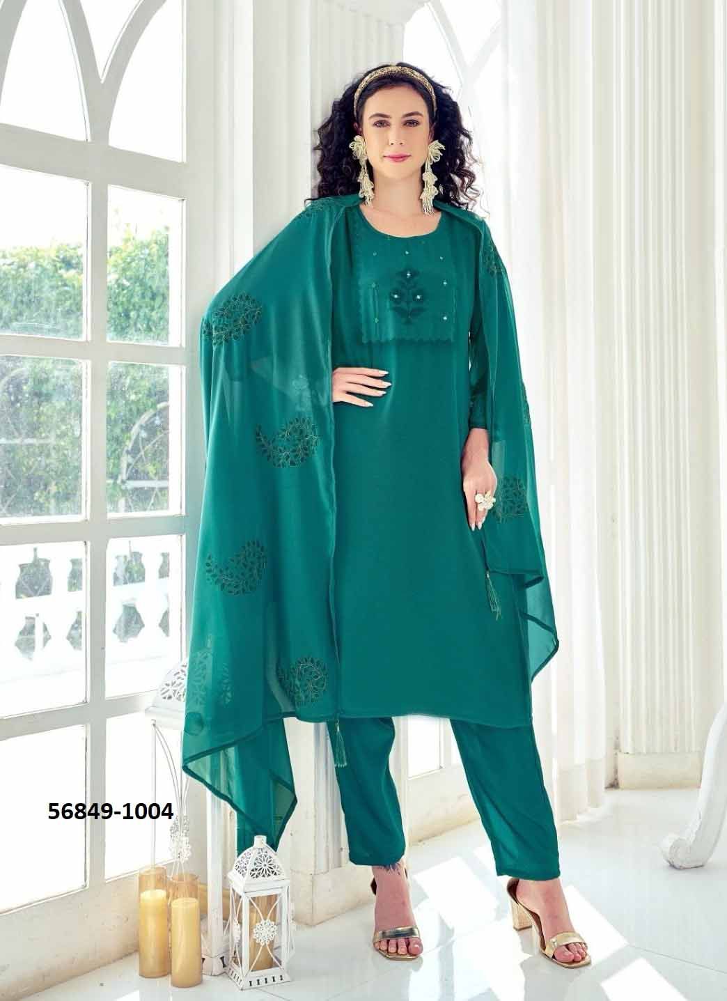 HAND CRAFT - CATALOG # 56849 (SET OF 4 READYMADE SUITS) by BRAND POONAM DESIGNER