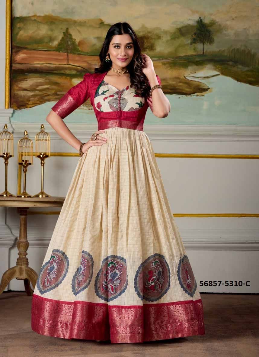 GOWNS WITH KOTI - CATALOG # 56857 (SET OF 4 READYMADE GOWNS) by BRAND STROLLAY ® GOWNS WITH KOTI - CATALOG # 56857 (SET OF 4 READYMADE GOWNS) by BRAND STROLLAY ®