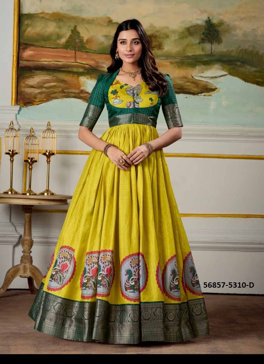 GOWNS WITH KOTI - CATALOG # 56857 (SET OF 4 READYMADE GOWNS) by BRAND STROLLAY ® GOWNS WITH KOTI - CATALOG # 56857 (SET OF 4 READYMADE GOWNS) by BRAND STROLLAY ®