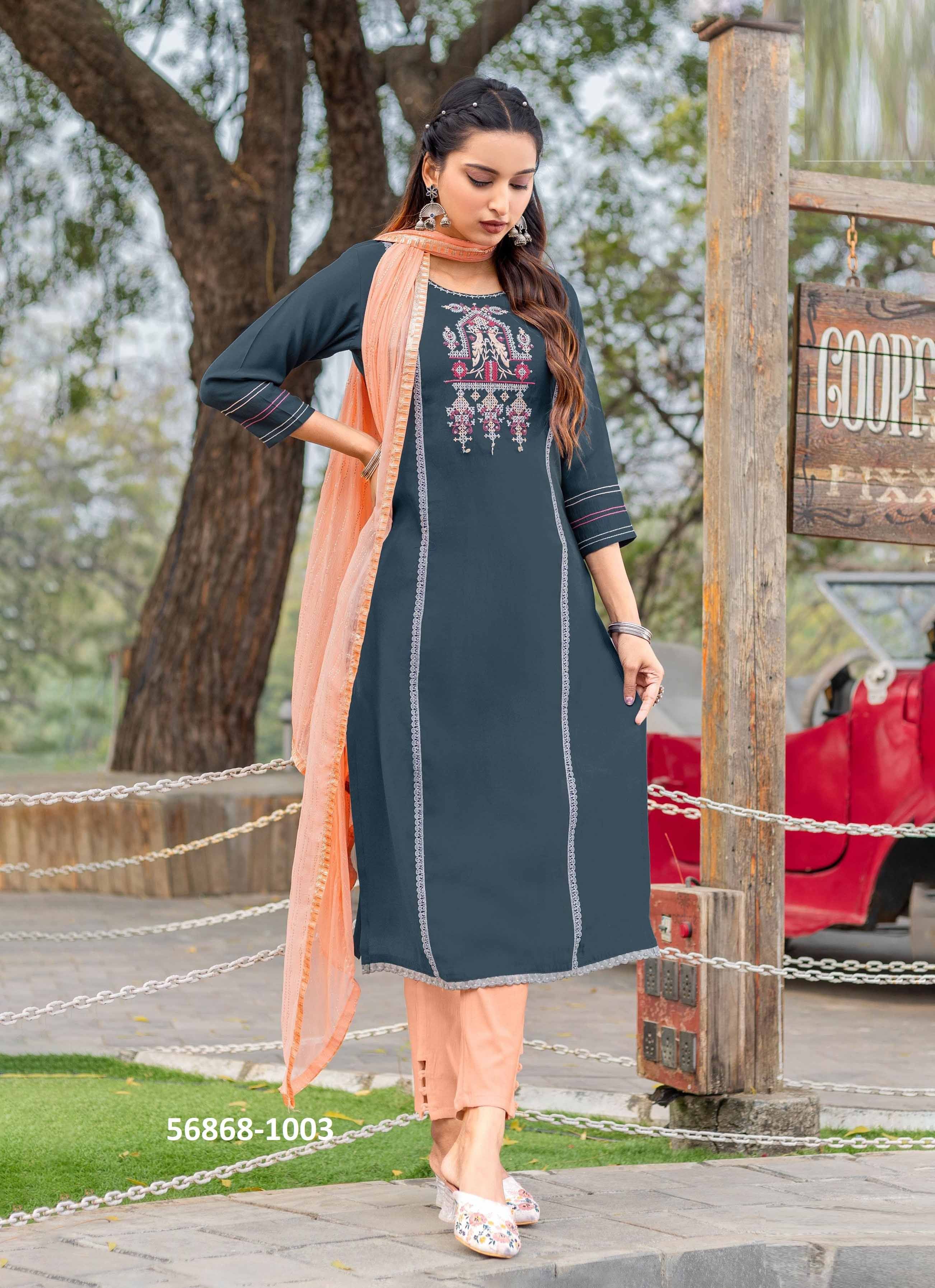 MOKSHA - CATALOG # 56868 (SET OF 5 READYMADE SUITS) by BRAND WOOGLEE