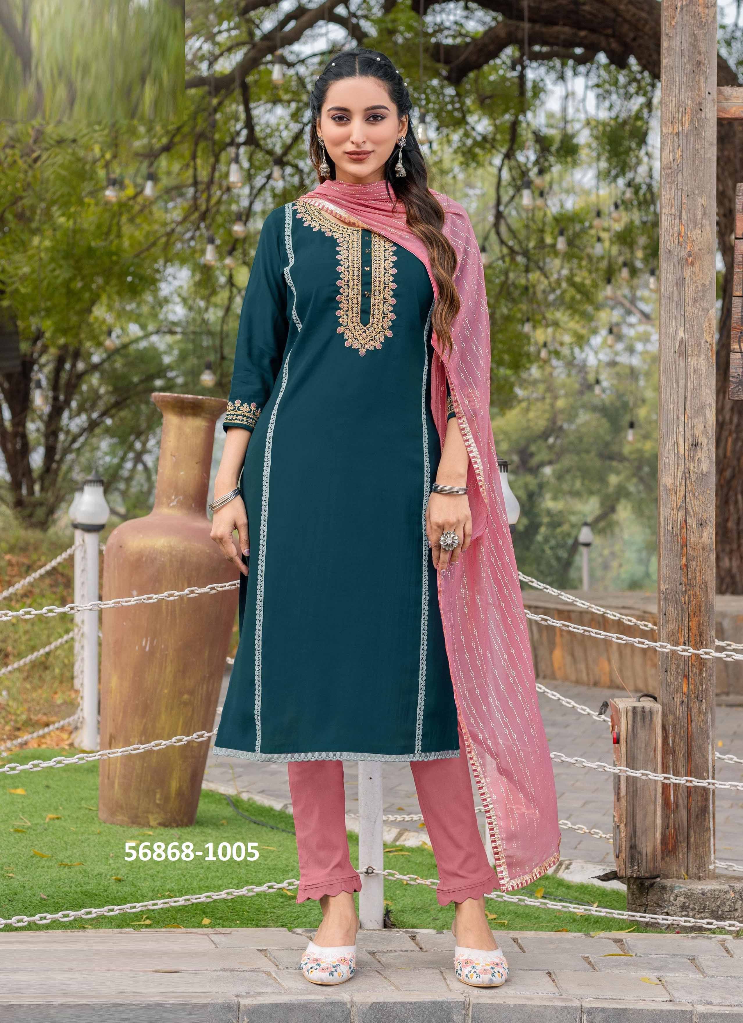 MOKSHA - CATALOG # 56868 (SET OF 5 READYMADE SUITS) by BRAND WOOGLEE