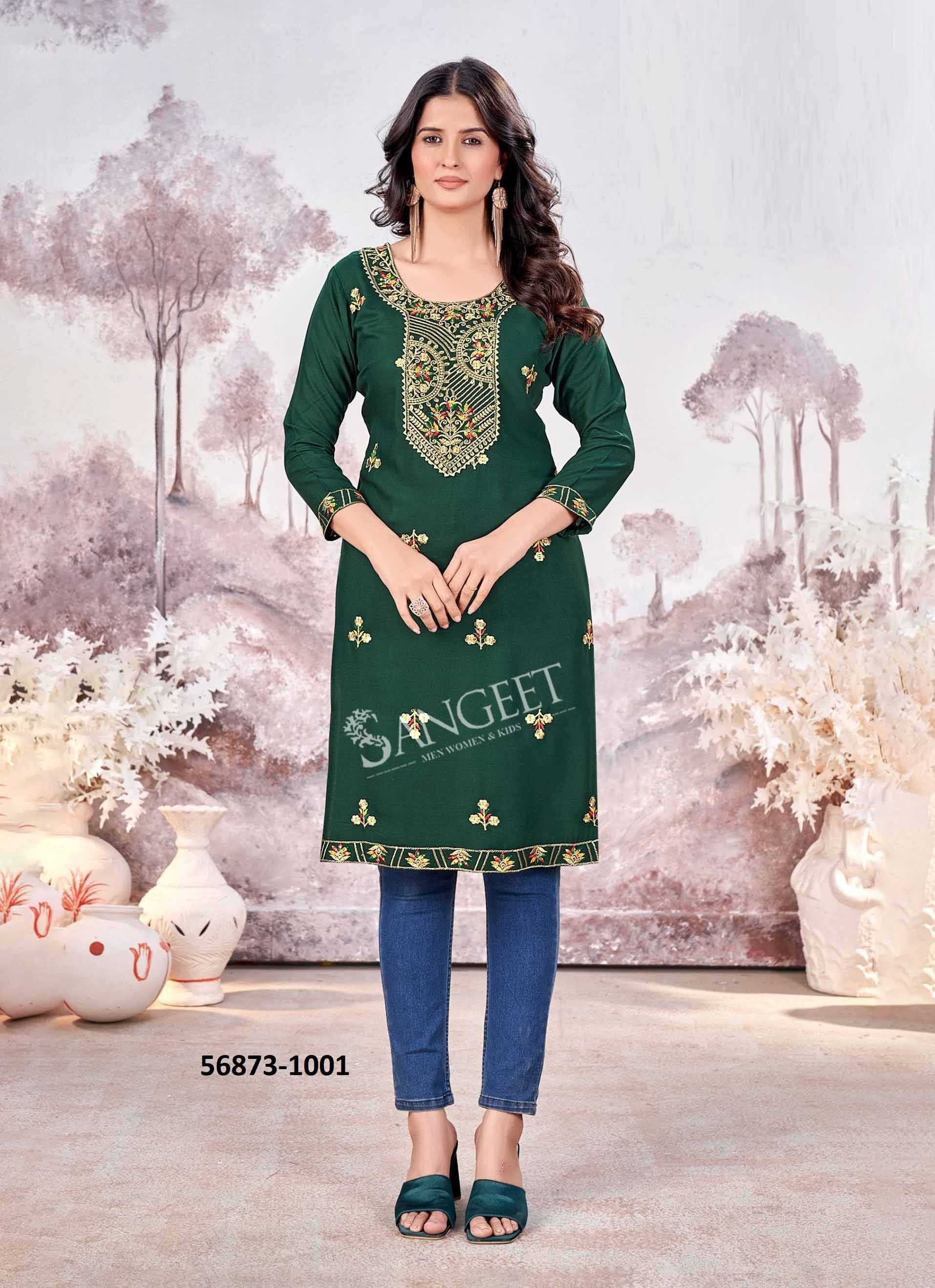 RAASHI - CATALOG # 56873 (SET OF 6 READYMADE KURTIS) by BRAND SANGEET RAASHI - CATALOG # 56873 (SET OF 6 READYMADE KURTIS) by BRAND SANGEET