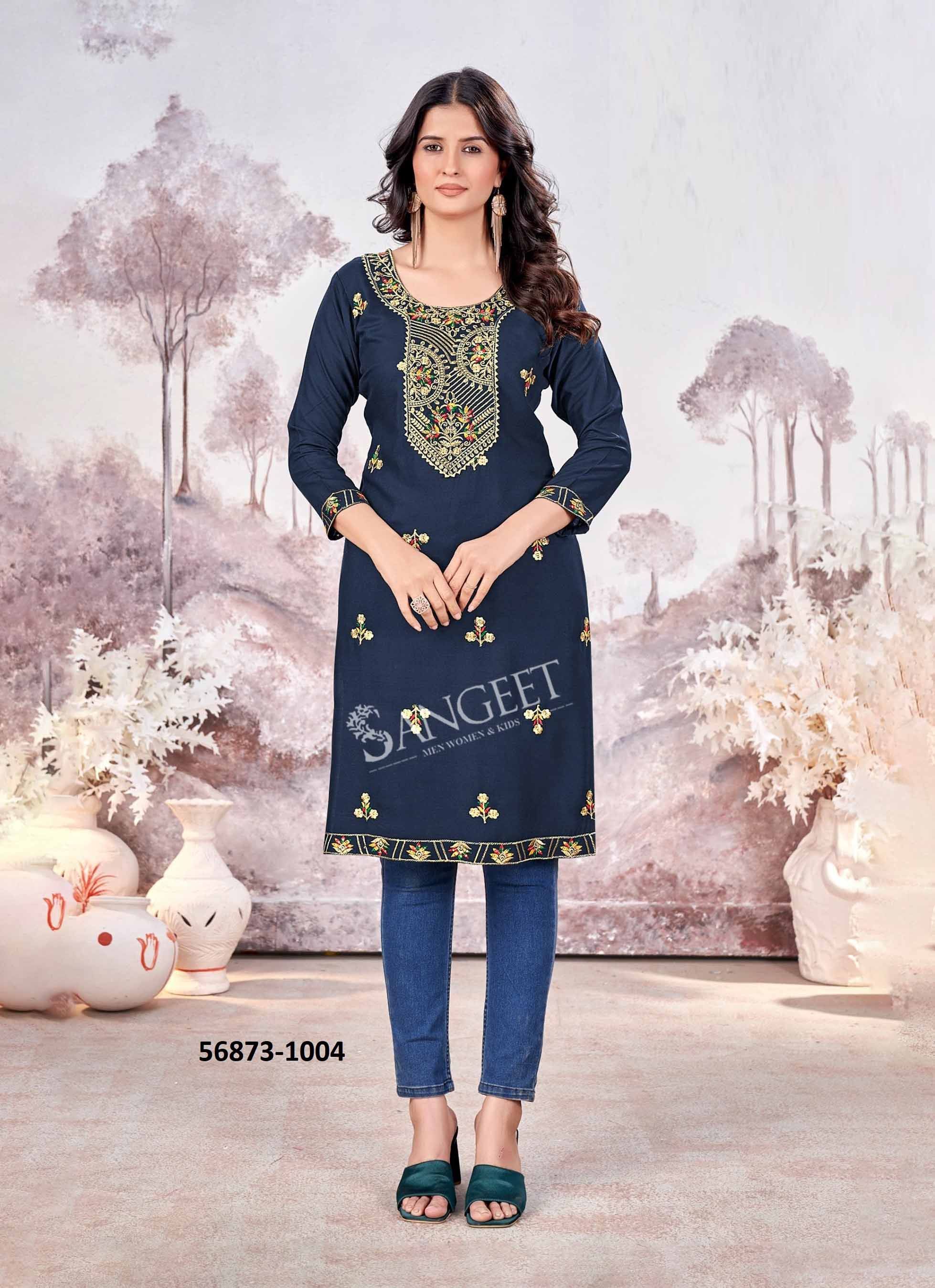 RAASHI - CATALOG # 56873 (SET OF 6 READYMADE KURTIS) by BRAND SANGEET RAASHI - CATALOG # 56873 (SET OF 6 READYMADE KURTIS) by BRAND SANGEET