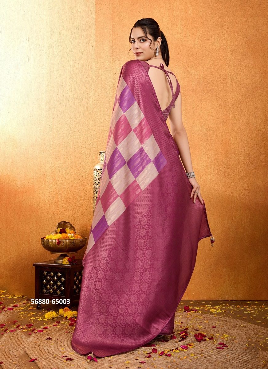 SOVRINA - CATALOG # 56880 (SET OF 5 SAREES) by BRAND S-ETHNIC LIFESTYLE