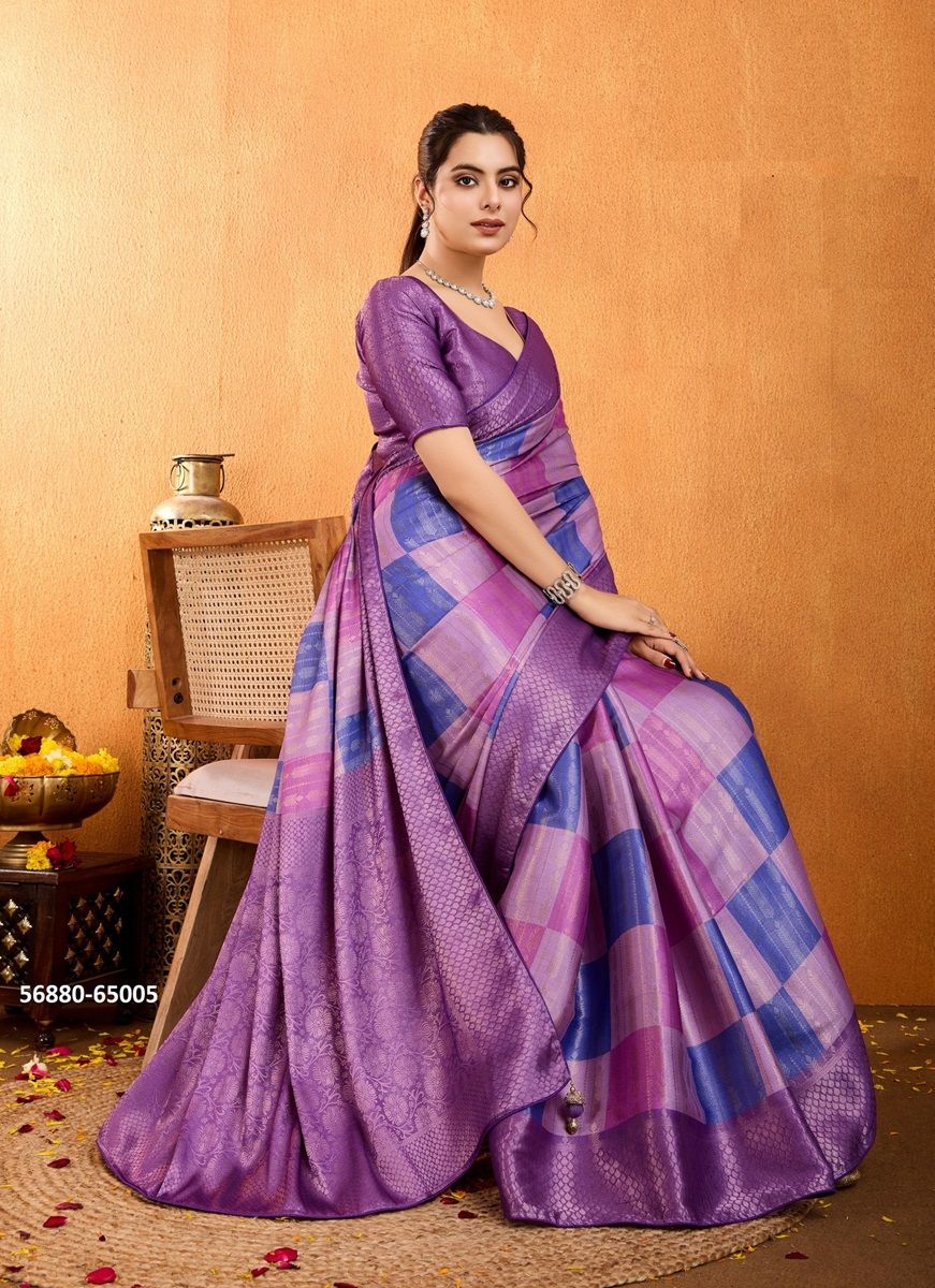 SOVRINA - CATALOG # 56880 (SET OF 5 SAREES) by BRAND S-ETHNIC LIFESTYLE