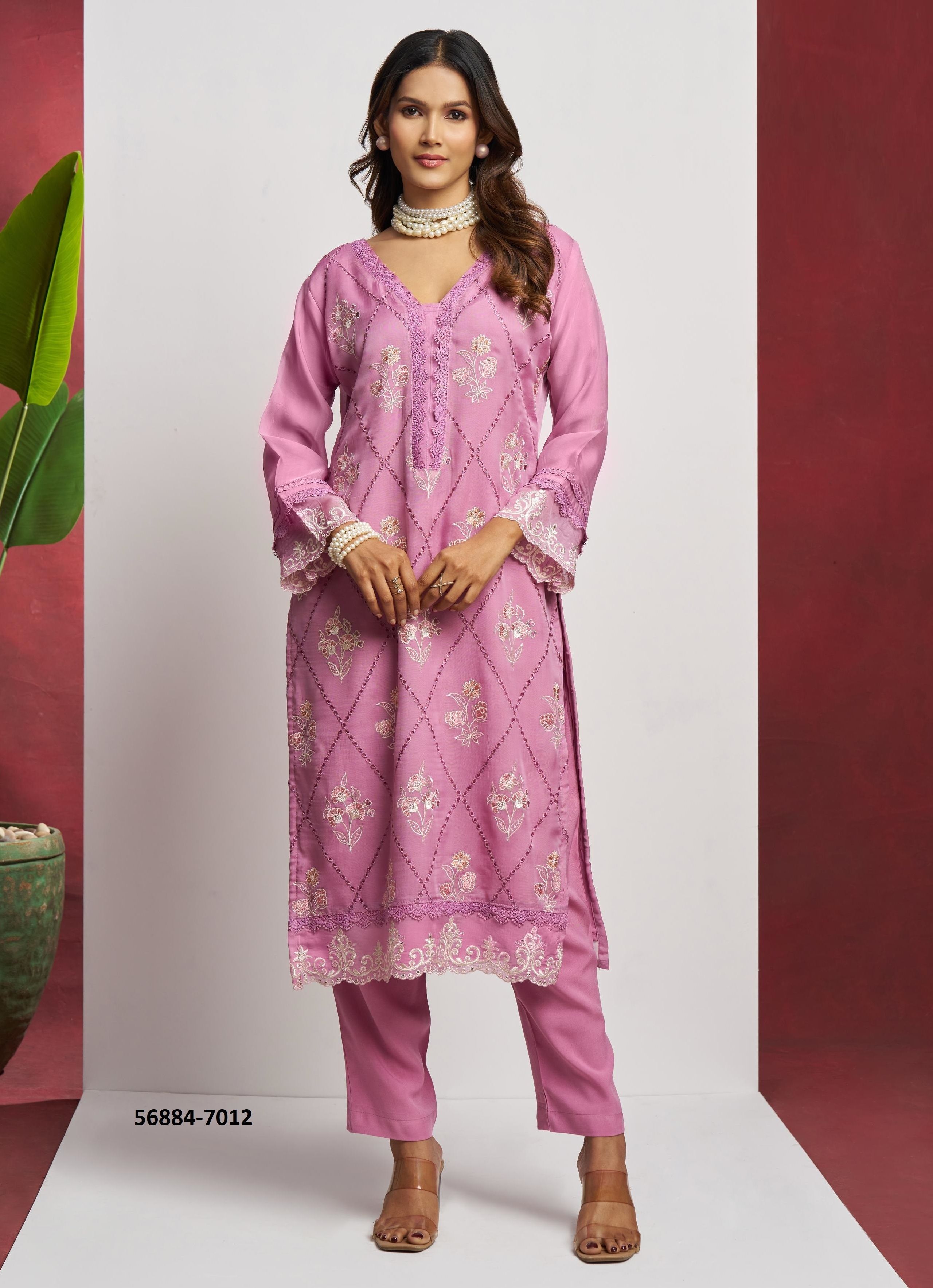 SAADGI - CATALOG # 56884 (SET OF 4 SEMI-STITCHED SUITS) by BRAND ALIZEH FASHION