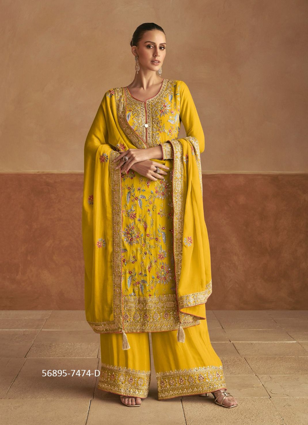 LAHZA COLORS - Catalog # 56895 (Set of 3 READYMADE SUITS) by Brand GULKAYRA DESIGNER