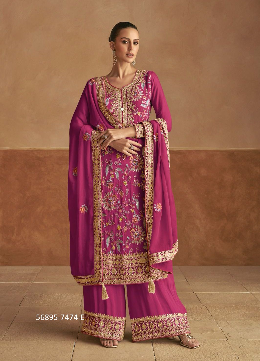 LAHZA COLORS - Catalog # 56895 (Set of 3 READYMADE SUITS) by Brand GULKAYRA DESIGNER