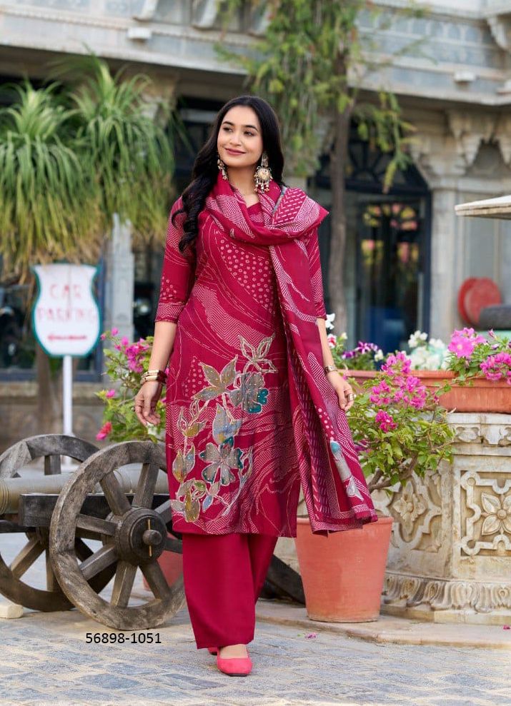 FLORAL PRINT SERIES 1050 - Catalog # 56898 (Set of 3 READYMADE SUITS) by Brand STROLLAY ®