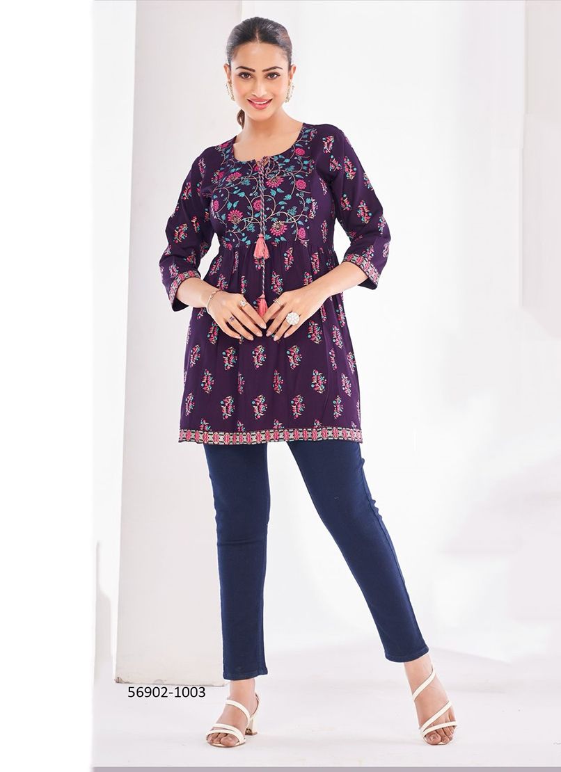 TUNIC 1 - Catalog # 56902 (Set of 10 READYMADE KURTIS) by Brand BLUE HILLS TUNIC 1 - Catalog # 56902 (Set of 10 READYMADE KURTIS) by Brand BLUE HILLS