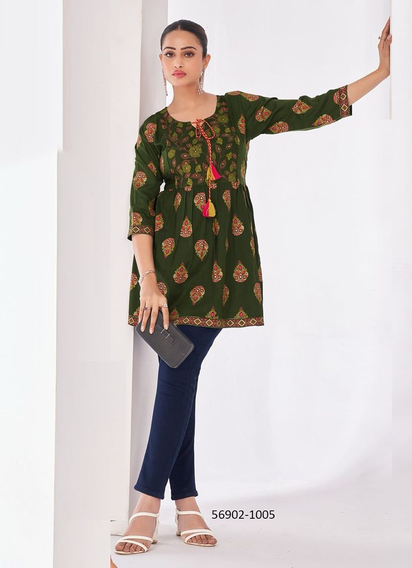 TUNIC 1 - Catalog # 56902 (Set of 10 READYMADE KURTIS) by Brand BLUE HILLS TUNIC 1 - Catalog # 56902 (Set of 10 READYMADE KURTIS) by Brand BLUE HILLS