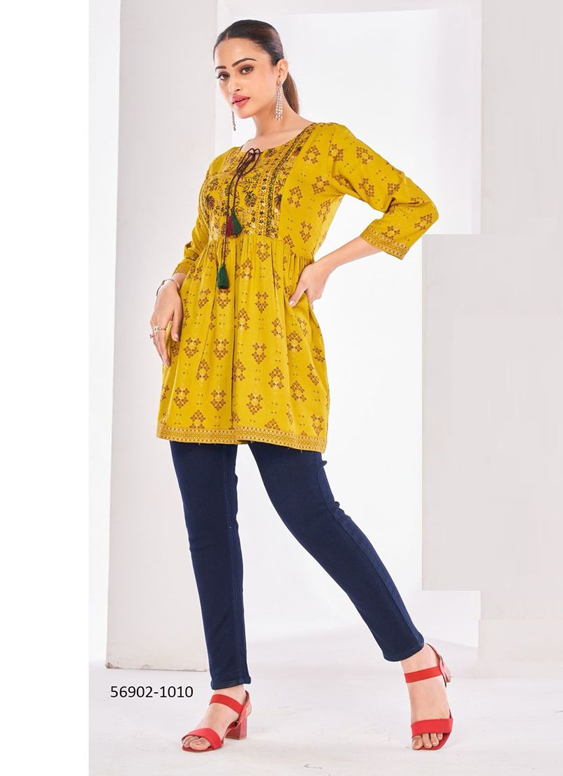 TUNIC 1 - Catalog # 56902 (Set of 10 READYMADE KURTIS) by Brand BLUE HILLS TUNIC 1 - Catalog # 56902 (Set of 10 READYMADE KURTIS) by Brand BLUE HILLS