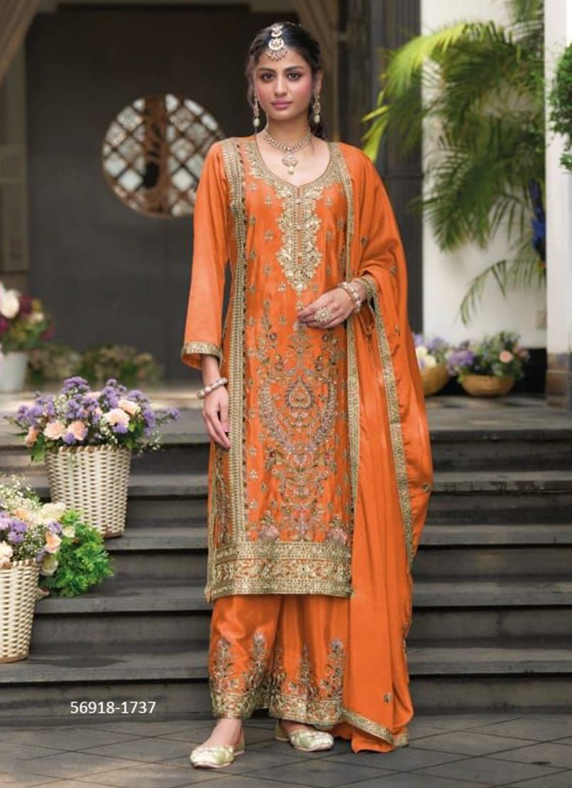 RUBY COLORS - Catalog # 56918 (Set of 3 READYMADE SUITS) by Brand ZAVERI WOMAN