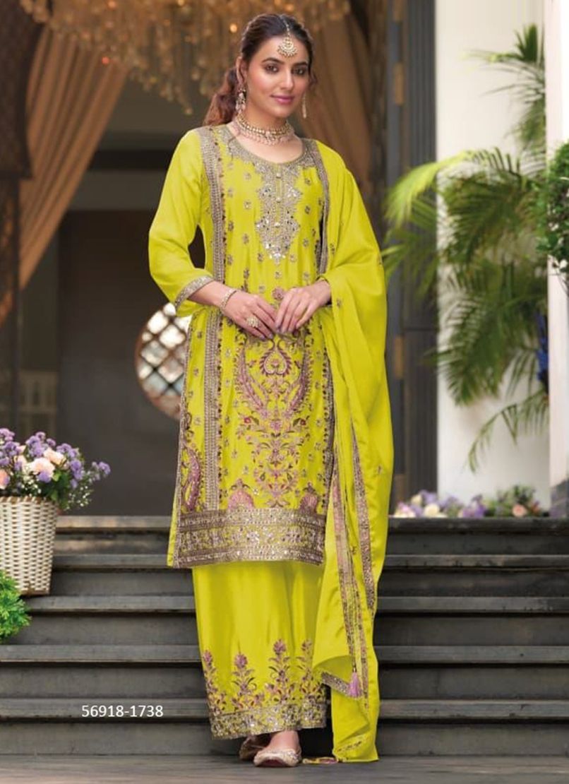 RUBY COLORS - Catalog # 56918 (Set of 3 READYMADE SUITS) by Brand ZAVERI WOMAN