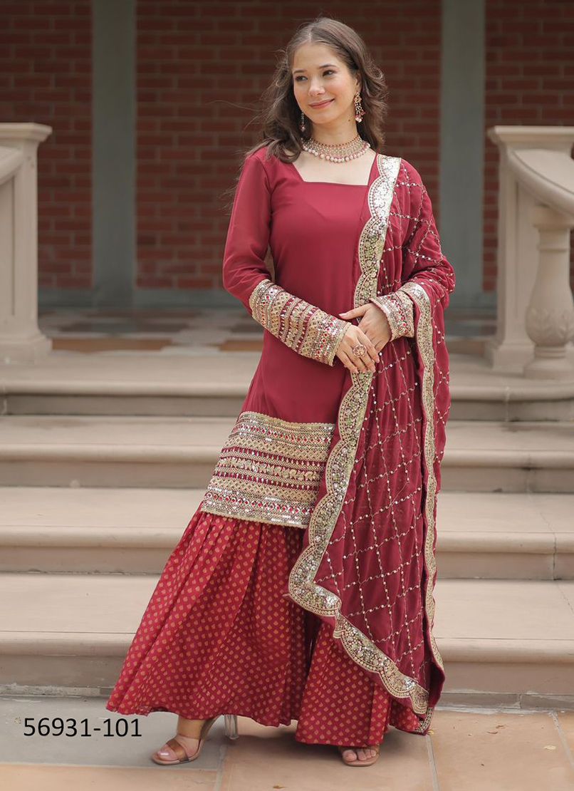 SHARARA 101-102 - Catalog # 56931 (Set of 2 READYMADE SUITS) by Brand STROLLAY ® SHARARA 101-102 - Catalog # 56931 (Set of 2 READYMADE SUITS) by Brand STROLLAY ®