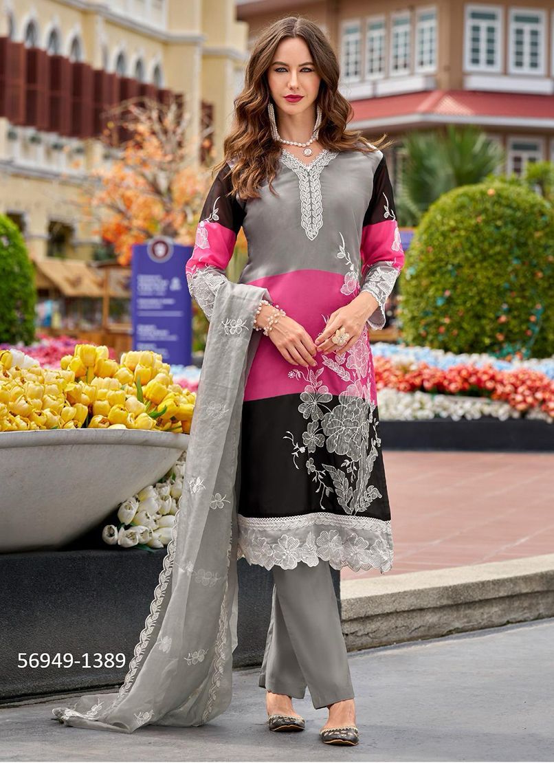 ADRON - Catalog # 56949 (Set of 2 Readymade Salwar Suits) by Brand ZAVERI WOMAN