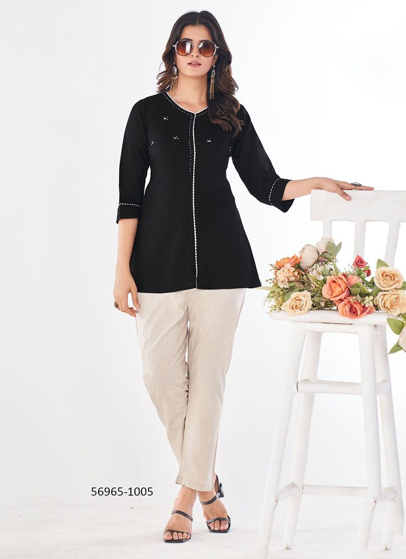 FLASH - Catalog # 56965 (Set of 6 Readymade Women's Kurtis / Tops) by Brand BLUE HILLS