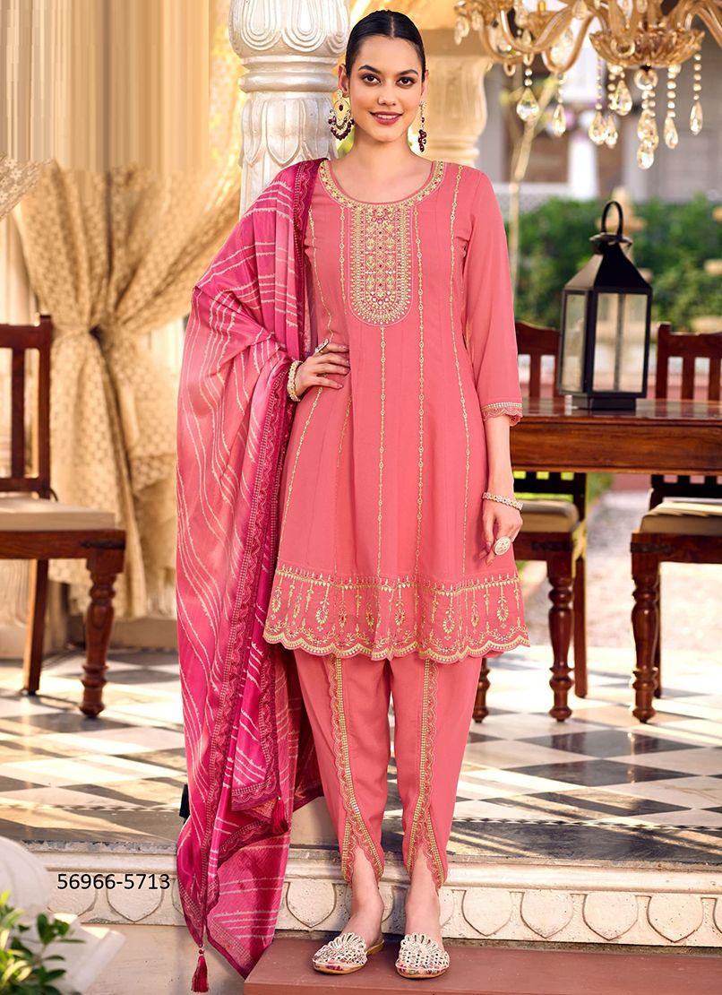 NOOR - Catalog # 56966 (Set of 4 Readymade Salwar Suits) by Brand RANGOON
