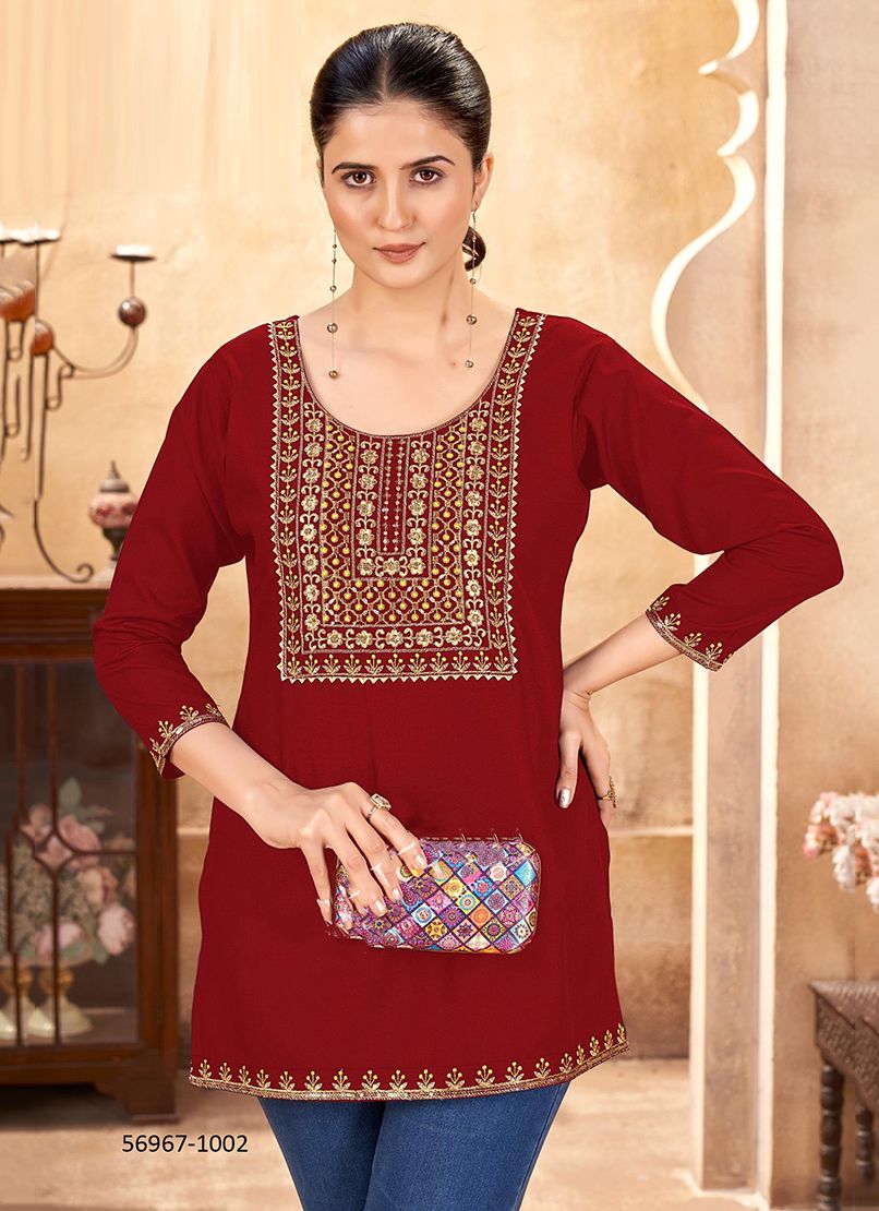 DIKSHA - Catalog # 56967 (Set of 6 Readymade Women's Kurtis / Tops) by Brand SANGEET DIKSHA - Catalog # 56967 (Set of 6 Readymade Women's Kurtis / Tops) by Brand SANGEET