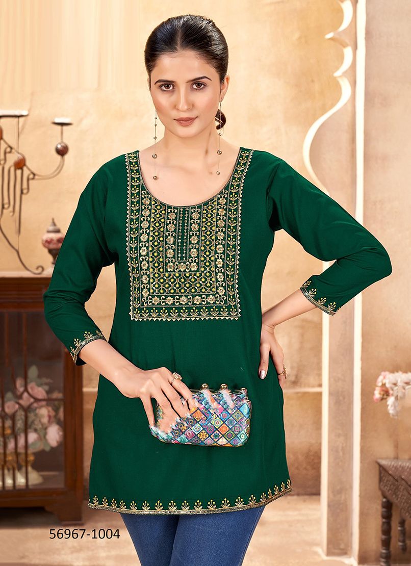 DIKSHA - Catalog # 56967 (Set of 6 Readymade Women's Kurtis / Tops) by Brand SANGEET DIKSHA - Catalog # 56967 (Set of 6 Readymade Women's Kurtis / Tops) by Brand SANGEET