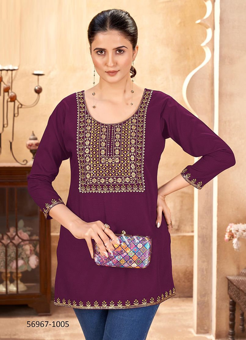 DIKSHA - Catalog # 56967 (Set of 6 Readymade Women's Kurtis / Tops) by Brand SANGEET DIKSHA - Catalog # 56967 (Set of 6 Readymade Women's Kurtis / Tops) by Brand SANGEET