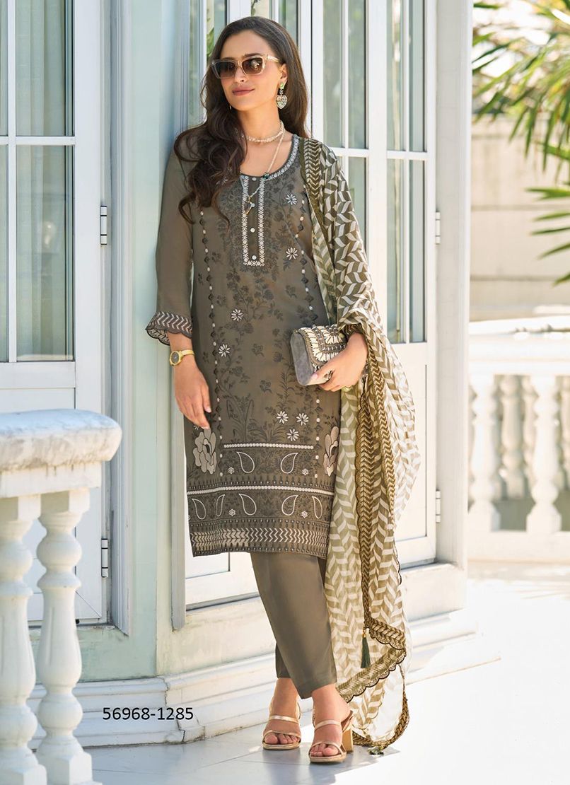 SAFINAZ - Catalog # 56968 (Set of 3 Readymade Salwar Suits) by Brand ZAVERI WOMAN
