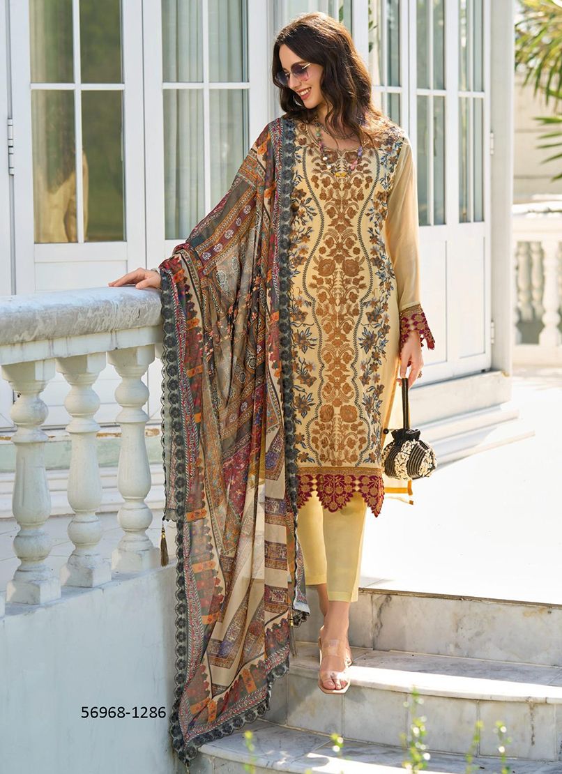 SAFINAZ - Catalog # 56968 (Set of 3 Readymade Salwar Suits) by Brand ZAVERI WOMAN