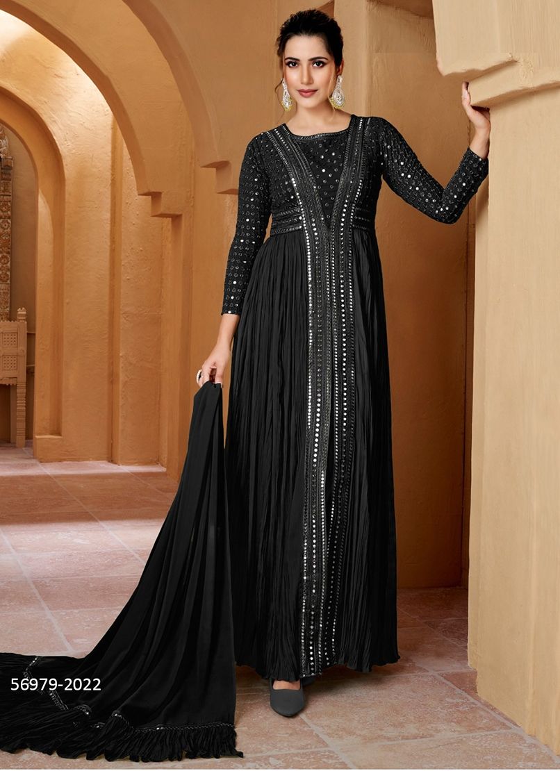 RHEA - Catalog # 56979 (Set of 4 Readymade Salwar Suits) by Brand GULZAR COUTURE