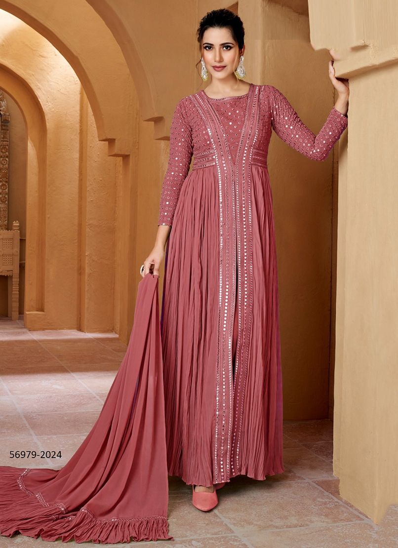 RHEA - Catalog # 56979 (Set of 4 Readymade Salwar Suits) by Brand GULZAR COUTURE