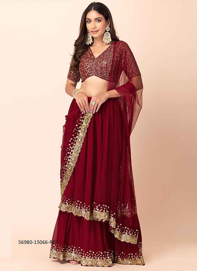 VOLUME 26 - Catalog # 56980 (Set of 5 Semi-Stitched Lehengas) by Brand STROLLAY ®