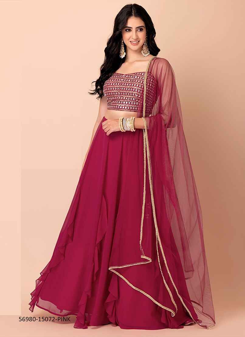 VOLUME 26 - Catalog # 56980 (Set of 5 Semi-Stitched Lehengas) by Brand STROLLAY ®