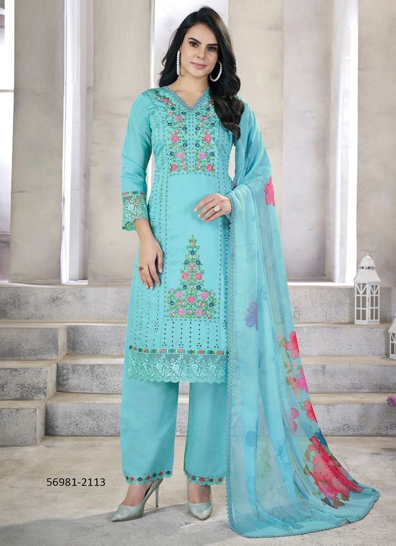 ZOHRA - Catalog # 56981 (Set of 6 Readymade Salwar Suits) by Brand GULZAR COUTURE