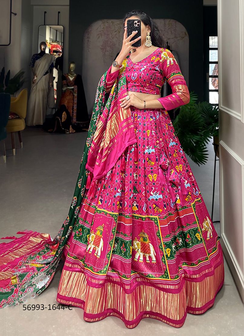 GAJJI SILK 1644 - Catalog # 56993 (Set of 3 Semi-Stitched Lehengas) by Brand STROLLAY ®