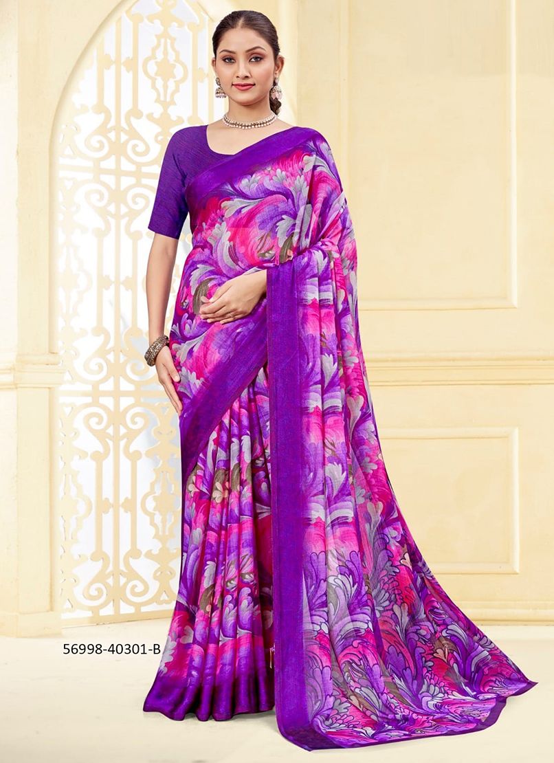 CHERRY 43 - Catalog # 56998 (Set of 6 Sarees) by Brand RUCHI SAREES