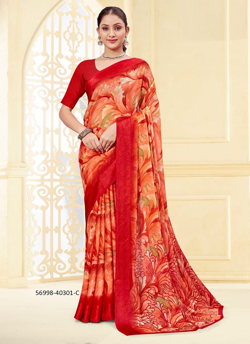 CHERRY 43 - Catalog # 56998 (Set of 6 Sarees) by Brand RUCHI SAREES