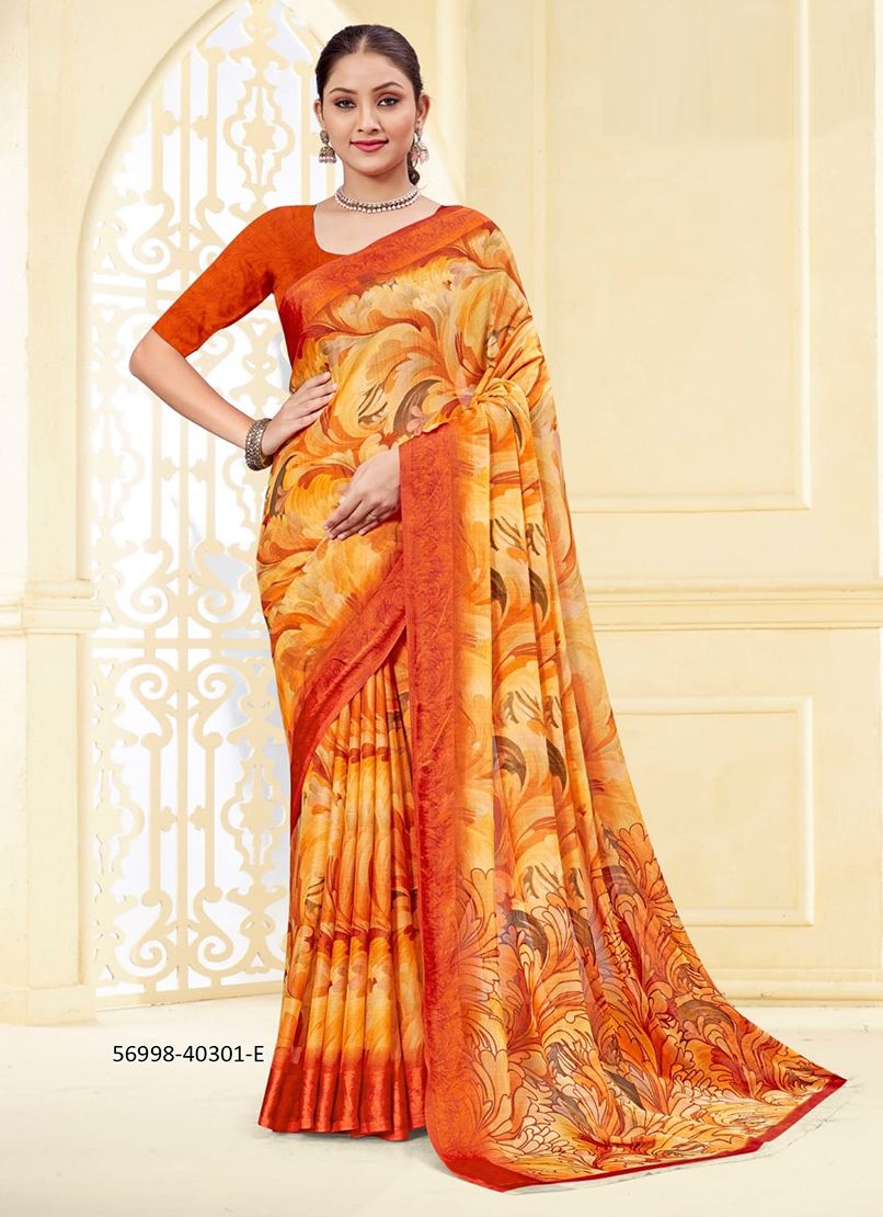 CHERRY 43 - Catalog # 56998 (Set of 6 Sarees) by Brand RUCHI SAREES