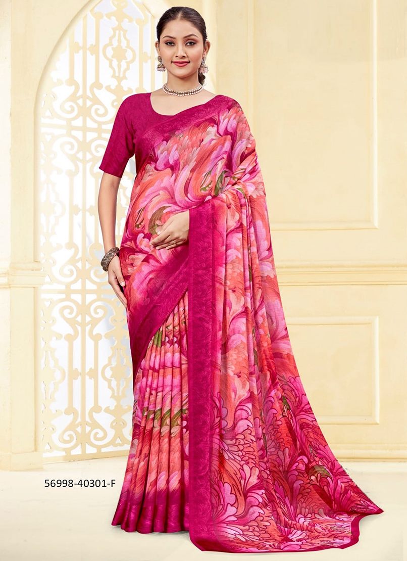 CHERRY 43 - Catalog # 56998 (Set of 6 Sarees) by Brand RUCHI SAREES