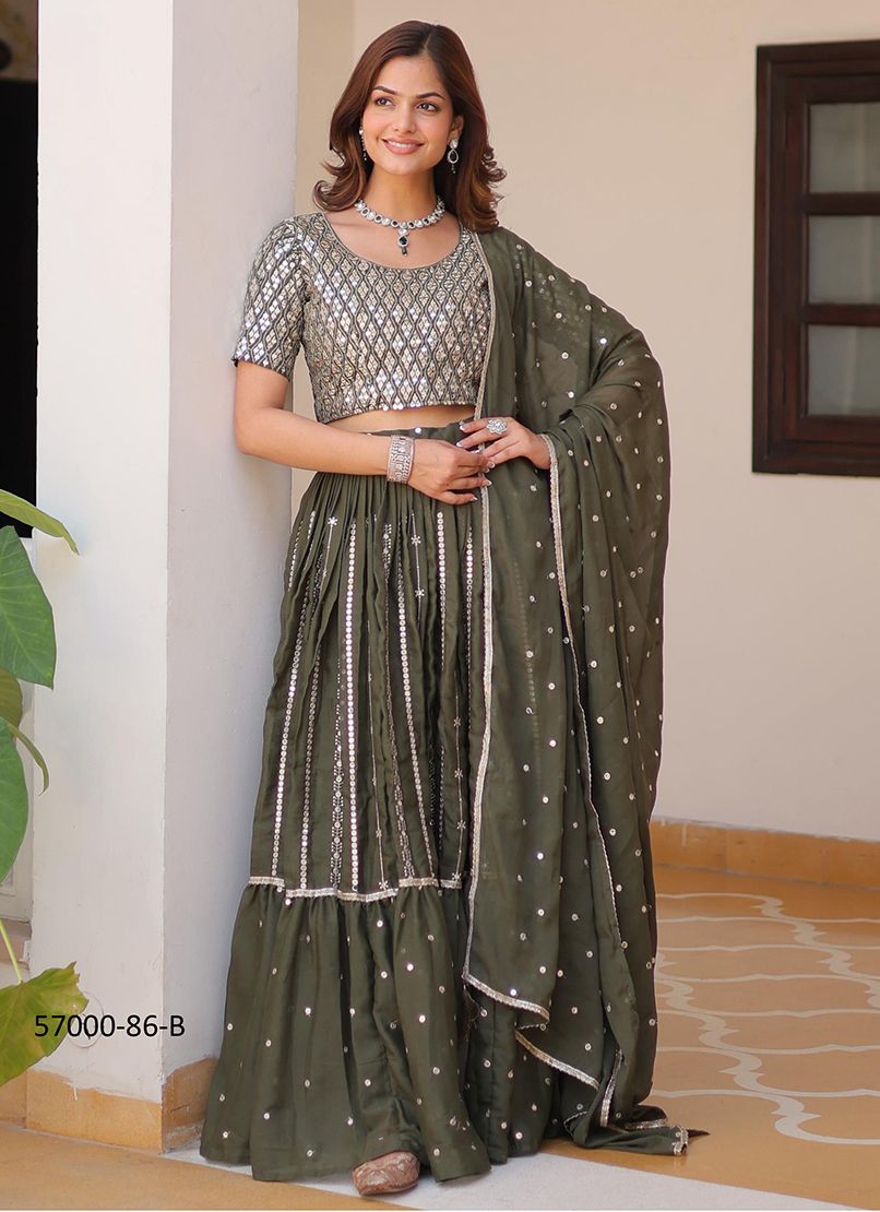 SERIES 86 - Catalog # 57000 (Set of 2 Readymade Lehengas) by Brand STROLLAY ®