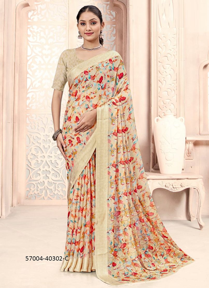CHERRY 44 - Catalog # 57004 (Set of 6 Sarees) by Brand RUCHI SAREES