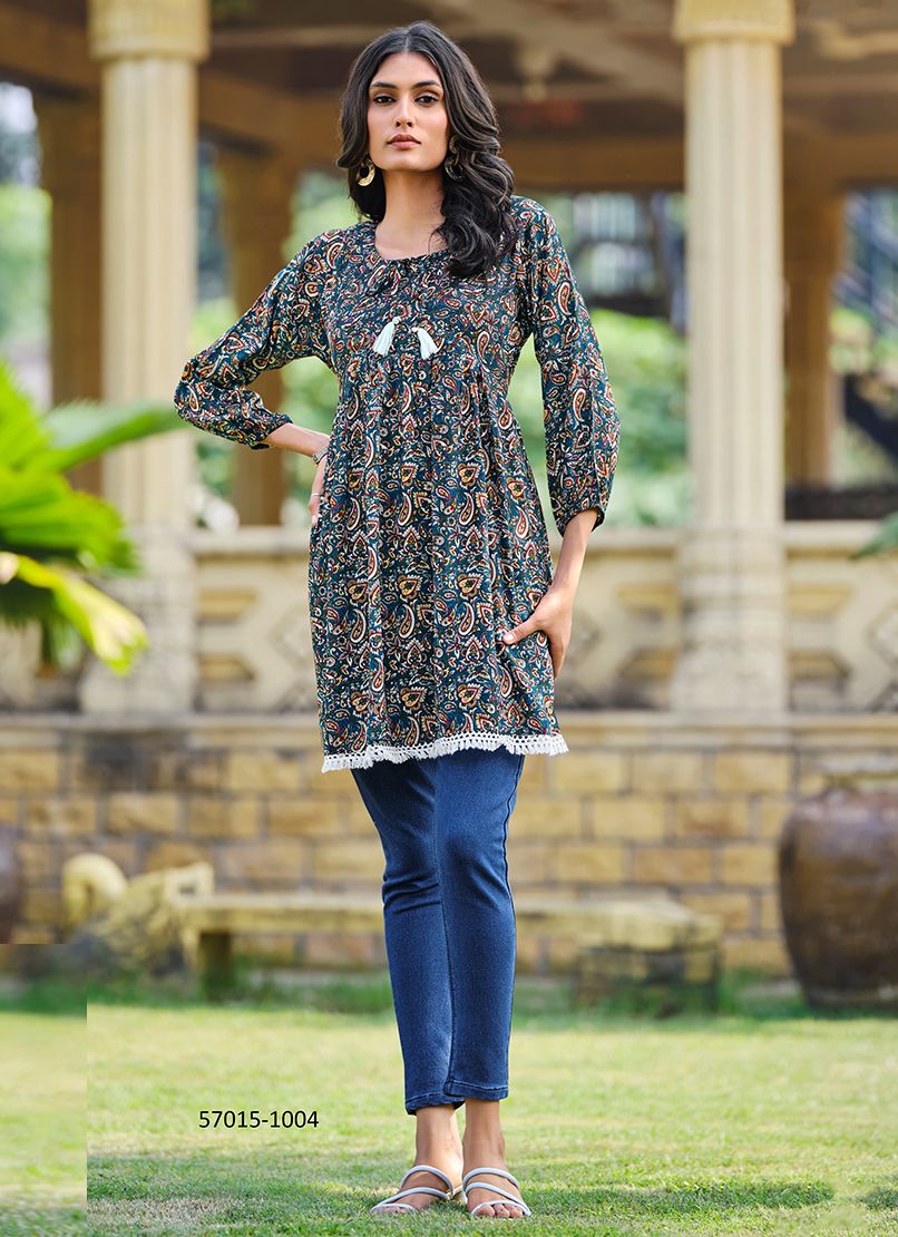 LOOKS 7 - Catalog # 57015 (Set of 6 Readymade Women's Kurtis / Tops) by Brand TIPS & TOPS LOOKS 7 - Catalog # 57015 (Set of 6 Readymade Women's Kurtis / Tops) by Brand TIPS & TOPS