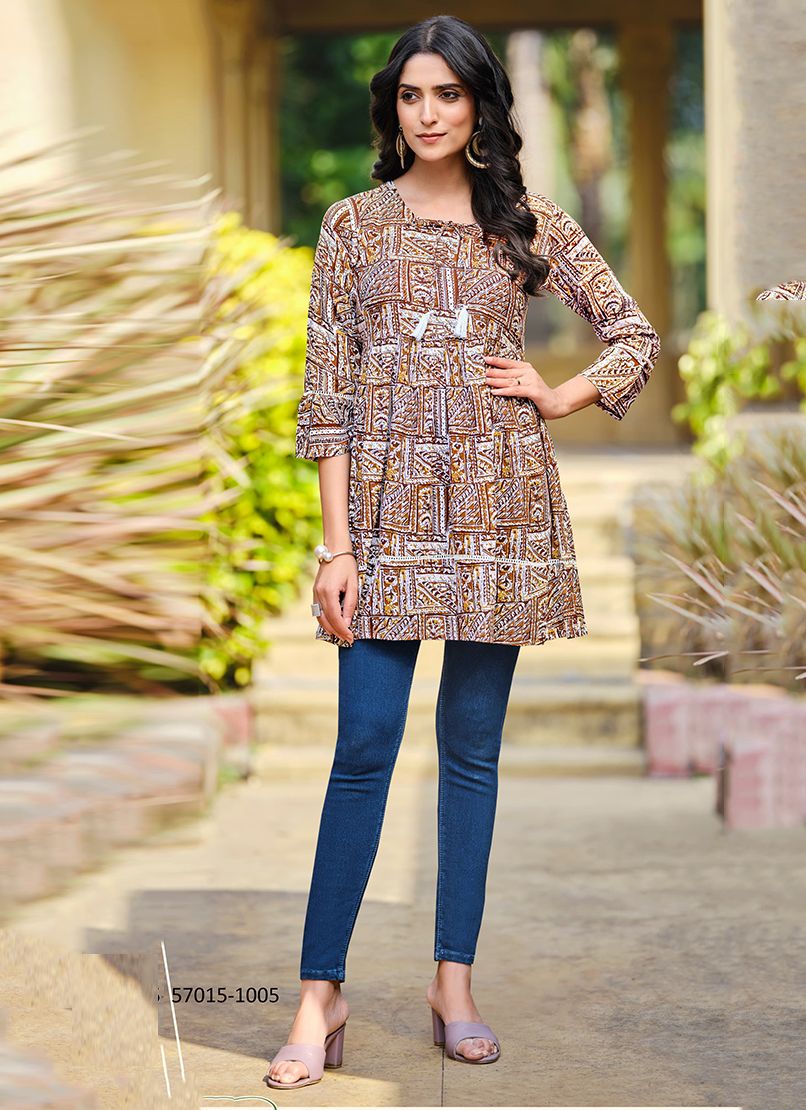 LOOKS 7 - Catalog # 57015 (Set of 6 Readymade Women's Kurtis / Tops) by Brand TIPS & TOPS LOOKS 7 - Catalog # 57015 (Set of 6 Readymade Women's Kurtis / Tops) by Brand TIPS & TOPS